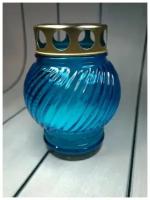 Лампада неугасима, D-130, стекло цвет Синий; Крышка - металл