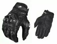 Мотоперчатки перчатки из комбинированной кожи AFS6 для мотоциклиста на мотоцикл скутер мопед квадроцикл, черные, L