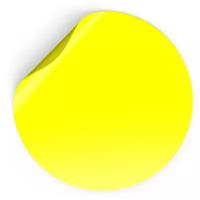 Желтая сигнальная круглая наклейка "Доступная среда", желтый круг для витрин и дверей, D15см, Айдентика Технолоджи