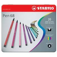 Набор фломастеров STABILO PEN 68 20 цв, металлический футляр