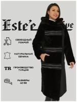 Дубленка Este'e exclusive Fur&Leather, размер 52, черный