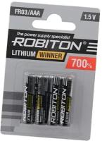 Батарейка ROBITON Lithium Winner FR03/AAA, в упаковке: 4 шт