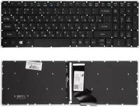 Клавиатура для ноутбука Acer Aspire E5-522, E5-573, E5-722 Series. Плоский Enter. Черная, без рамки. С подсветкой. PN: NK. I1513.006