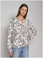 Блузка из вискозы с цветочным принтом, цвет Молоко, размер M 023131162152