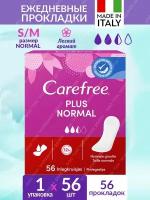 Ежедневные женские прокладки Carefree Plus Normal 56 шт, 2,5 капли, легкий аромат, ежедневки Кефри ароматизированные