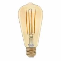 Лампа светодиодная Золотая GLDEN-ST64S-13W-230V-E27-2700К General