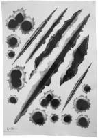 Наклейка на авто, следы от пуль, набор 18 шт