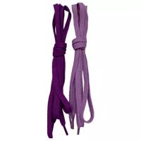 Шнурки цветные фиолетовый+лавандовый плоские 100см (2 пары)