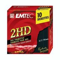 2HD-EMTEC-10 Дискеты 3,5" EMTEC 1,4Мб 2HD + в пластиковой упаковке, набор 10 шт