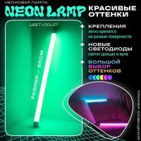 Светодиодная неоновая лампа с креплением. Цветной LED светильник, не rgb