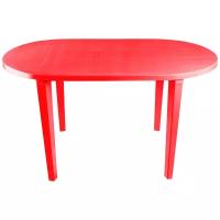 Стол обеденный садовый Стандарт Пластик овальный, ДхШ: 140х80 см, красный