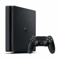 Игровая приставка Sony PlayStation 4 Slim 500 GB (CUH-2200A B01), игровая консоль PS4 (новая, русский язык, дисковод), геймпад беспроводной Dual Shock 4