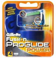 Procter&Gamble Сменные кассеты для бритья Gillette Fusion5 ProGlide Power 4 шт