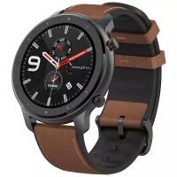 Часы Amazfit GTR 47mm aluminium case, leather strap