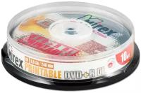 Диск DVD+R DL 8.5Gb Mirex 8x Double Layer Printable cake, упаковка 10 шт
