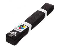 Пояс adidas Elite WKF, сертификат WKF, 280 см, черный