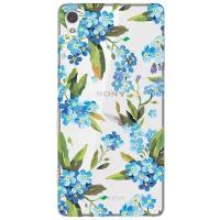 Чехол и защитная пленка для Sony Xperia Z3+ Deppa Art Case Flowers незабудки