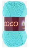 Пряжа хлопковая Vita Cotton Coco (Вита Коко) - 1 моток, 3867 светло-зеленая бирюза, 100% мерсеризованный хлопок 240м/50г