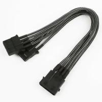 Разветвитель Nanoxia 4-pin MOLEX в 2 х 4-pin MOLEX, 20см, индивидуальная оплетка .карбон NX4PY2EC