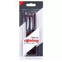 Набор капиллярных ручек Rotring "Tikky Graphic" 3шт., черные, 0,1/0,3/0,5мм, блистер