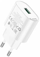 Сетевое зарядное устройство HOCO / адаптер питания USB-A порт / QC3.0/18W / белое