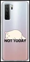 Силиконовый чехол на Honor 30s/Huawei P40 Lite 5G/Nova 7 SE / Хонор 30s/Хуавей P40 Lite 5G/Nova 7 SE "Cat not today", прозрачный