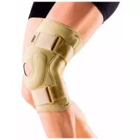 Бандаж на коленный сустав Orto NKN-139 с шарнирами, стабилизирует коленную чашечку массаж и согревание, бежевый (M, Универсальные)
