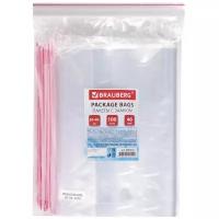 Пакет с замком Zip Lock Brauberg 30 x 40 см, 40 мкм, ПВД,, 100 шт/уп