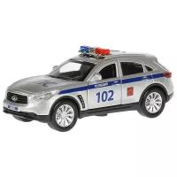 Полицейский автомобиль ТЕХНОПАРК Infiniti QX70 полиция (QX70-P) 1:41, 12 см, серебристый