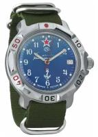Мужские наручные часы Восток Командирские 811289-green, нейлон, зеленый