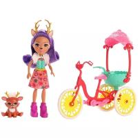 Кукла Enchantimals Велосипедисты с питомцем и транспортным средством GJX30