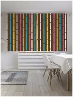 Классические шторы JoyArty "Цветные стволы бамбука", серия Oxford DeLux, 2 полотна 145x180 см