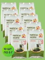Чипсы Нори Ямчан из обжаренной морской водоросли, 10 шт по 5 г