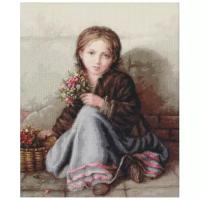 Luca-S Набор для вышивания Девочка с цветами 33 x 42.5 см (B513)