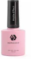 ADRICOCO, Закрепитель для гель-лака Matte Effect Top матовый без липкого слоя, 8 мл