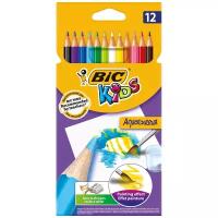 Набор цветных карандашей с акварельным эффектом BIC Kids Aquacouleur, 12 цветов (BIC 8575613)