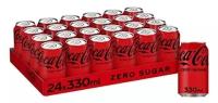 Газированный напиток Coca-Cola Zero Sugar (без сахара), 0,33 л, 24 шт