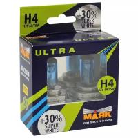 Лампа галогенная маяк ULTRA SUPER WHITE +30% 12V H4 60/55W 2 шт 82420SW30