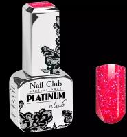 Nail Club professional Эмалевый гель-лак для ногтей с липким слоем PLATINUM CLUB 143 Glitter Pink, 13 мл