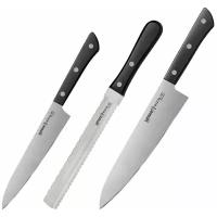 Нож для замороженных продуктов Samura Harakiri SHR-0230, 3 ножа, черный