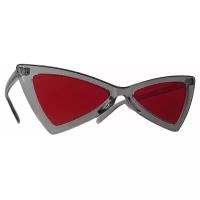 Солнцезащитные очки винтажные серые с красными линзами