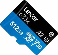 Карта памяти LEXAR 633x Micro SD, класс 10 UHS-1 U3 V30 A2 512 ГБ