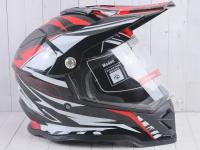 PitBikeClub Шлем мото мотард HIZER B6197-1 (XL) #2 black/red/white