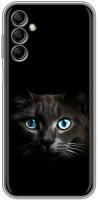 Дизайнерский силиконовый чехол для Самсунг Гэлакси А14 / Samsung Galaxy A14 Кот в темноте