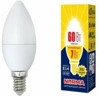 Светодиодная лампа свеча Белый теплый 7W UL-00003796 LED-C37-7W/WW/E14/FR/NR Norma Volpe