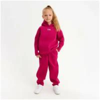 Костюм детский (худи, брюки) MINAKU: Basic Line KIDS, oversize, цвет фуксия, рост 110