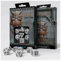 Набор кубиков для настольных ролевых игр (Dungeons and Dragons, DnD, D&D, Pathfinder) - Dwarven White & black Dice Set