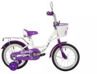 Детский велосипед Novatrack 16" Butterfly белый-фиолетовый 167Butterfly.WVL23