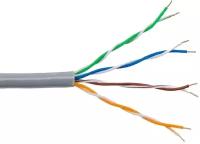 Bion Cable Кабель витая пара Bion BCL-U5451-101 U UTP, кат.5e, 4x2x0,51мм AWG 24, CCA, одножильный, PVC, для внутренней прокладки, 305м, серый