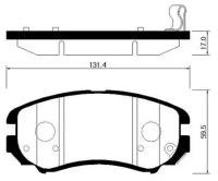 Колодки тормозные дисковые передние CHERY TIGGO 7 PRO 20-, TIGGO 7 PRO MAX 21- / HYUNDAI: SONATA 01-09, TUCSON 04-09, TIBURON 04-08 KIA: MAGENTIS 03-09, 01-09, SPORTAGE 04-09